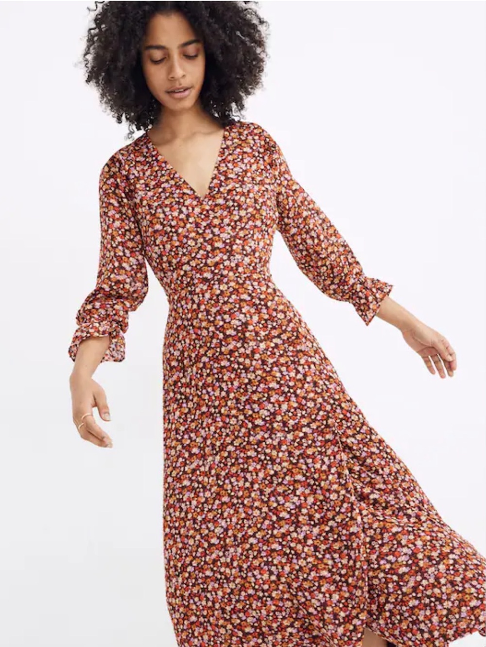 Madewell Burgundy Multi Floral Maxi Dress